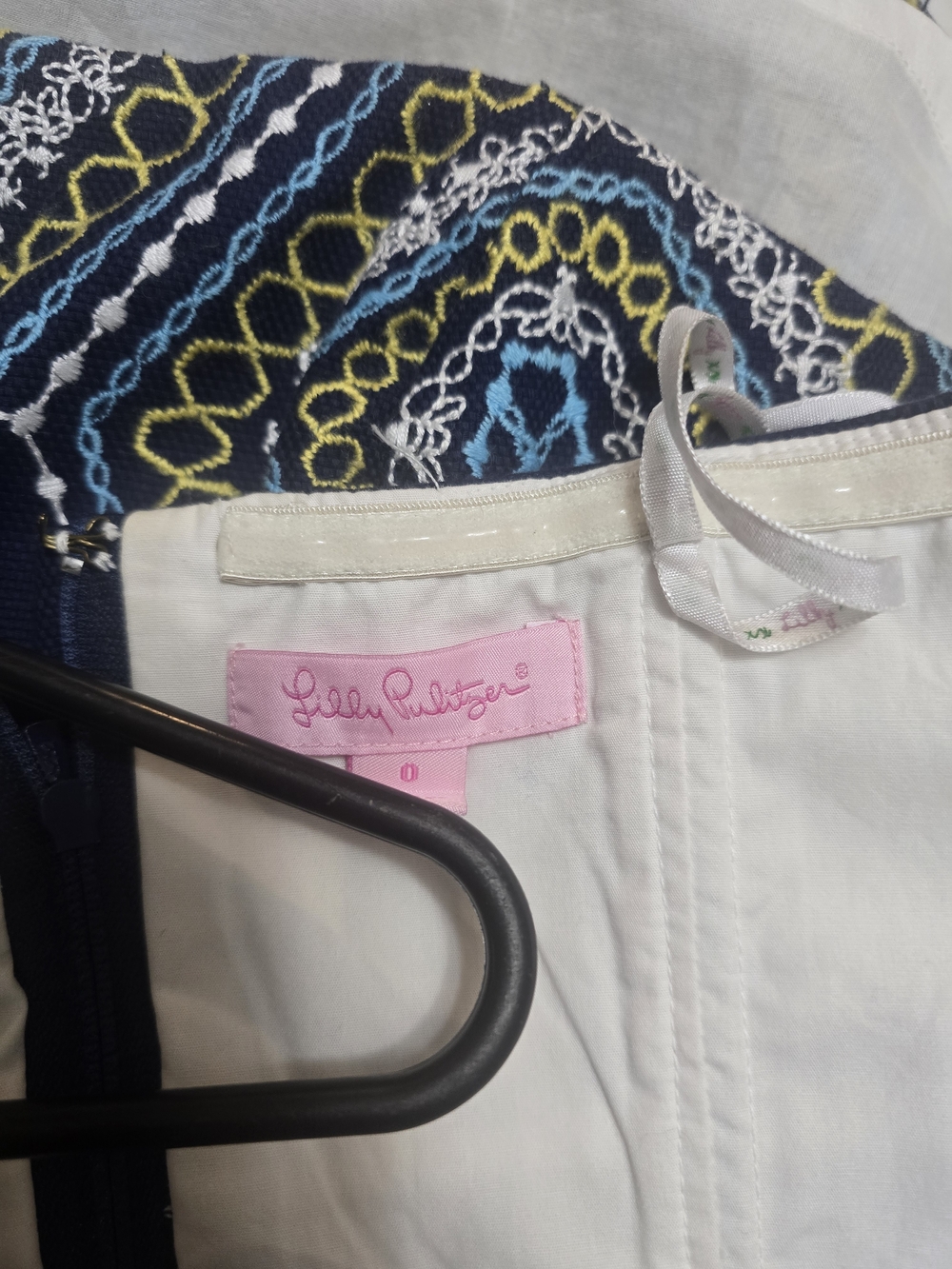 Lilly Pulitzer Navy Strapless Mini Dress with Teal Embroidery - Picture 9 of 9